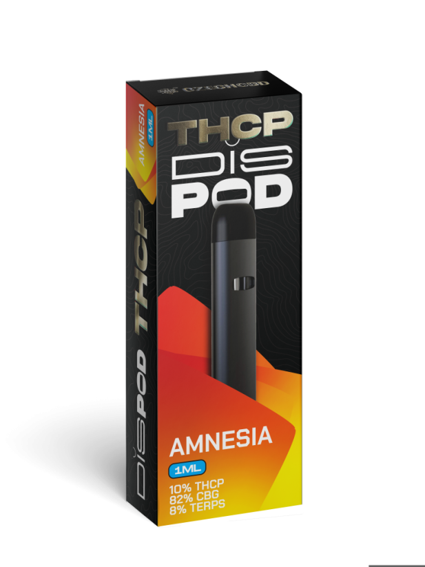 Czech CBD THCP Vape Pen disPOD Amnesia 10 % THCP, 82 % CBG, 1 ml