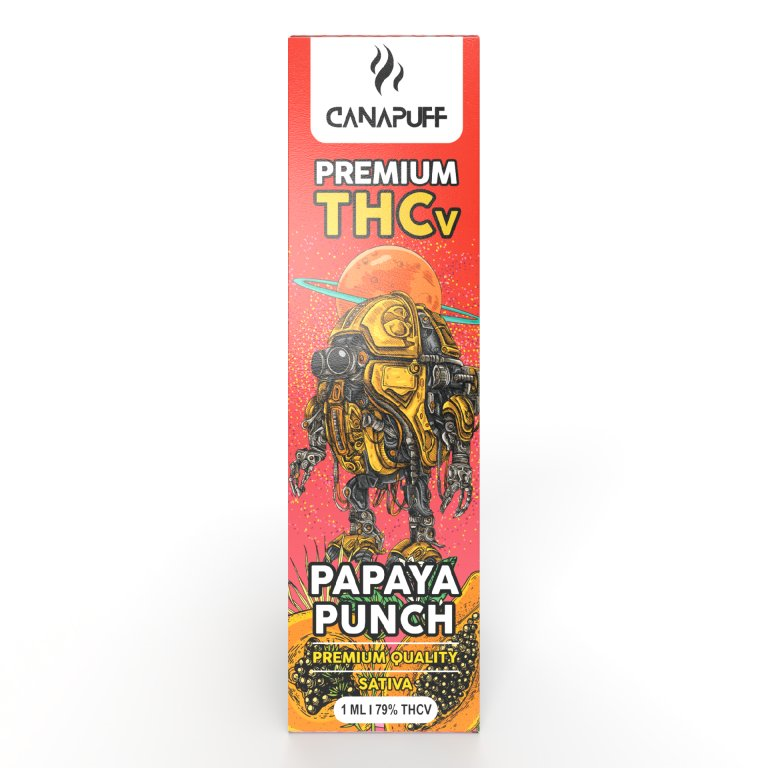 CanaPuff Papaya Punch 79 % THCv - jednorazové vape pero, 1 ml