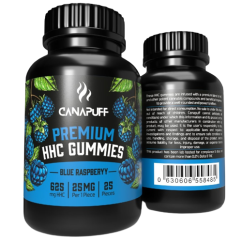 CanaPuff HHC Gummies Blue Raspberry, 20 buah x 25 mg, 500 mg, 70 g