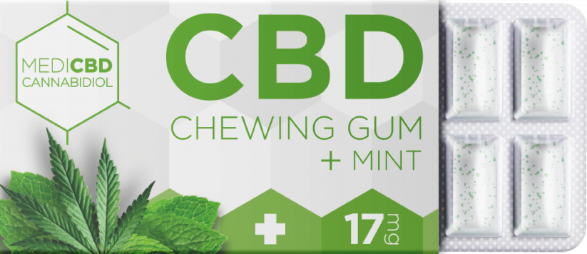 MediCBD Mint CBD Chewing Gum (17 mg CBD), 24 kaxxa fil-wiri