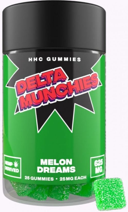 Delta Munchies Melondrömmar HHC Gummies 625 mg, 25 st