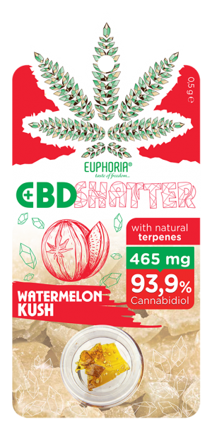 Euphoria Shatter Watermelon Kush (93 mg až 465 mg CBD)