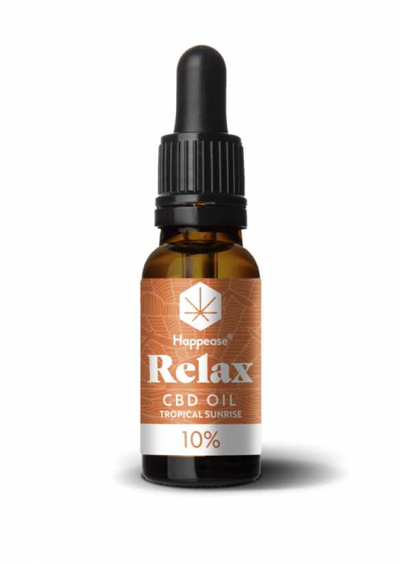 Happease Rentoudu CBD Olej Trooppinen auringonnousu, 10% CBD, 1000mg, 10ml