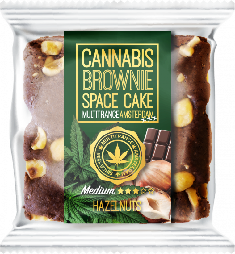 Brownie tal-Ġellewż tal-Kannabis (Togħma Sativa Medja) - Kartuna (24 pakkett)