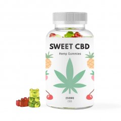 Sweet CBD Gummibärchen - Kirsche, Kiwi, Ananas, Erdbeere, 250 mg CBD, 50 Stück x 5 mg, 120 g
