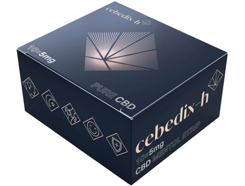 CEBEDIX-H FORTE მენთოლის პირის ღრუს გამაგრილებელი CBD 5მგ x 10 ც., 50 მგ