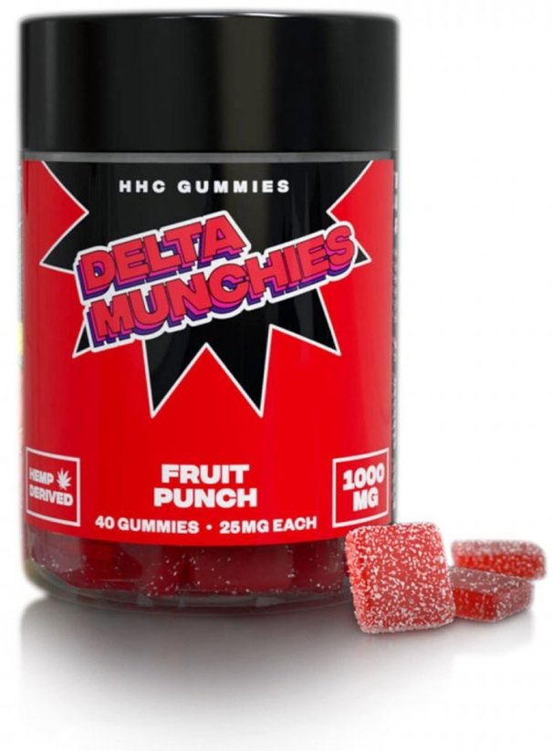 Delta Munchies Frukt Stansa HHC Gummies, 1000 mg, 40 st