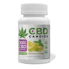 Euphoria CBD Bonbons Zitrone und Kräuter 300 mg CBD, 30 Stück x 10 mg, (100 g)