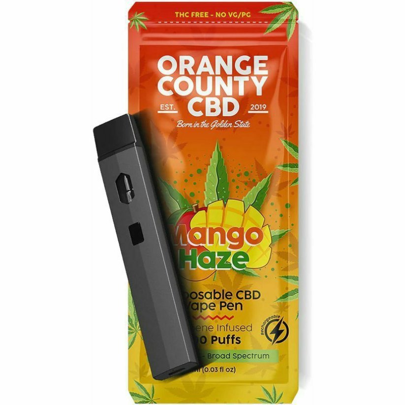 Orange County CBD Vape Pen Mango Haze, 600 მგ CBD, 1 მლ