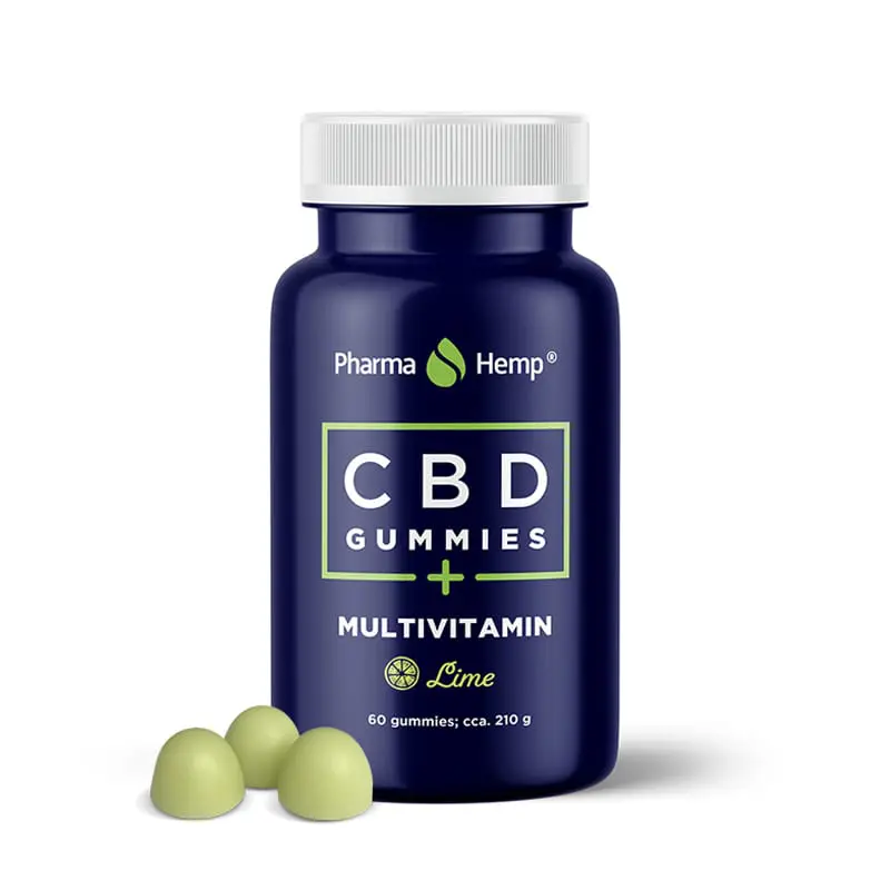 Pharma Hemp - Multivitaminas Veganas Guminukai, 10mg CBD, 210g