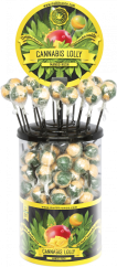 Cannabis Mango Kush saldainiai – vitrininis konteineris (100 saldainių)