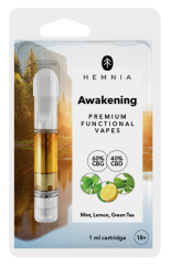 Hemnia Цартридге Авакенинг - 60 % ЦБГ, 40 % ЦБД, лимун, нана, зелени чај, 1 мл