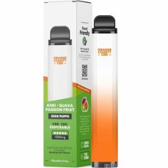 Orange County CBD Vape pen Kiwi - Guava & Passion Fruit 3500 Puff, 600 mg CBD, 400 mg CBG, ( 10 ml )