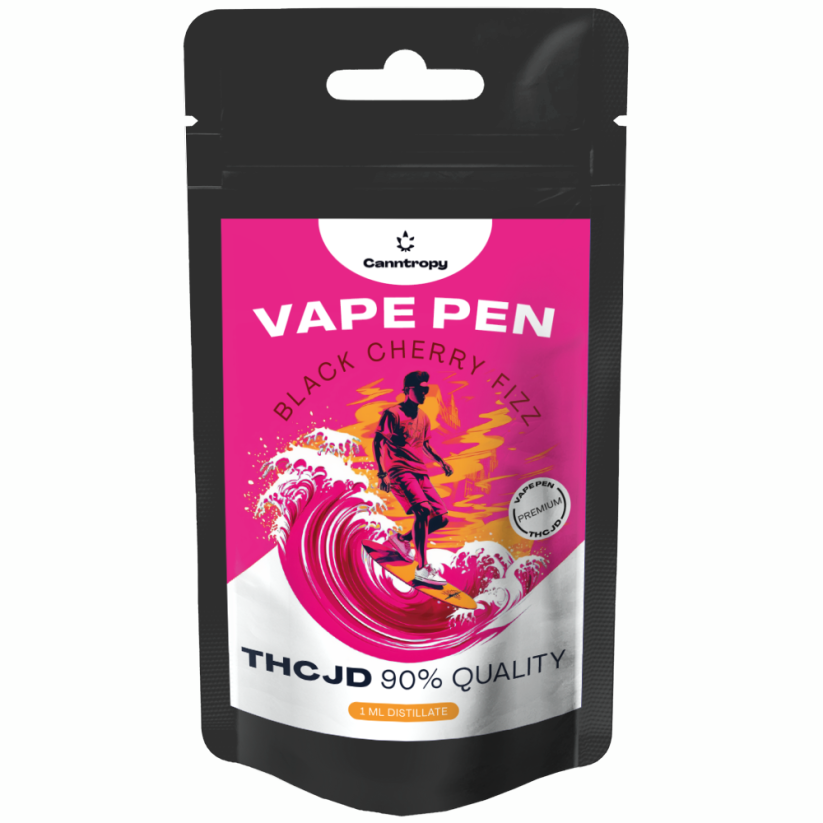 Canntropy THCJD Vape Pen Black Cherry Fizz, THCJD 90% kwalità, 1 ml