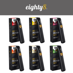 Eighty8 HHC Vapes, 99 % HHC, Všetky v Jeden Set - 6 príchute x 2 ml