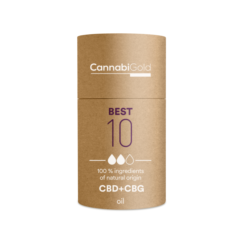 Olej CannabiGold Best 10 % (9 % CBD, 1 % CBG), 1200 mg, 12 ml