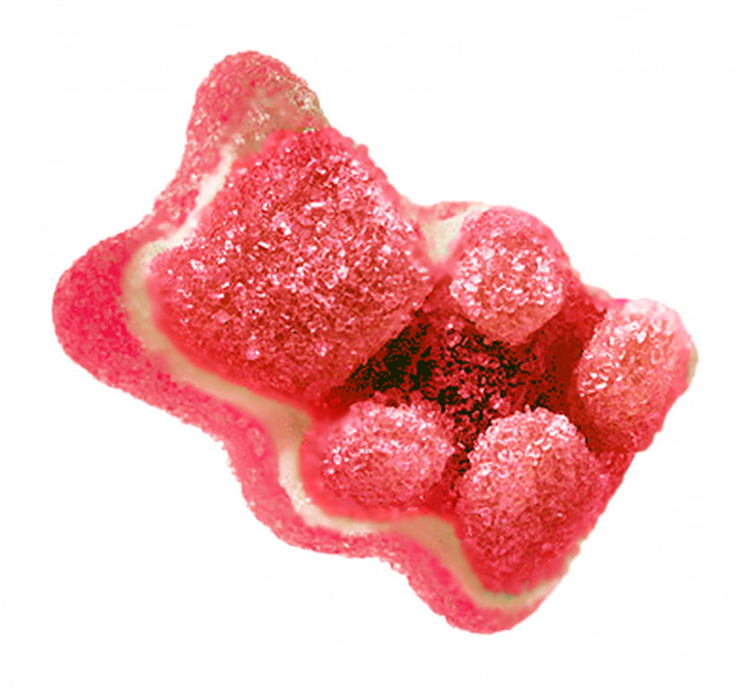 Jordgubbssmaksatt CBD Gummy Bears (300 mg), 40 påsar i kartong