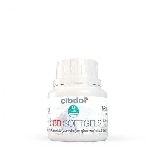 Cibdol CBD ソフトジェル カプセル 4% ビタミン D3 配合、60x6.4mg、384mg