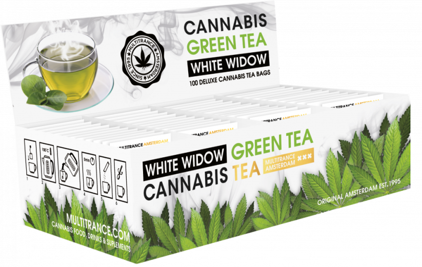 Kannabis White Widow Green Tea - Kontenitur tal-Wiri (100 Borża tat-Te)