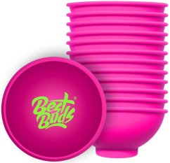 Best Buds Μπολ Σιλικόνης 7 cm, Ροζ με Πράσινο Λογότυπο