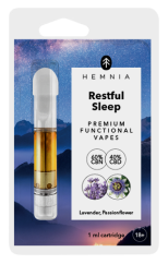 Hemnia Kassett Restful Sleep - 40% CBD, 60% CBN, lavendel, kannatuslill, 1 ml