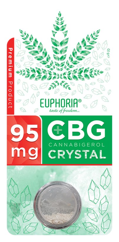 Euphoria Tinh thể CBG nguyên chất 95 mg, 0,1 g