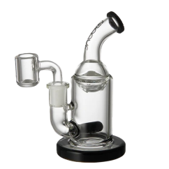 Groove Micro Tube Glass Rig, Clear and Black