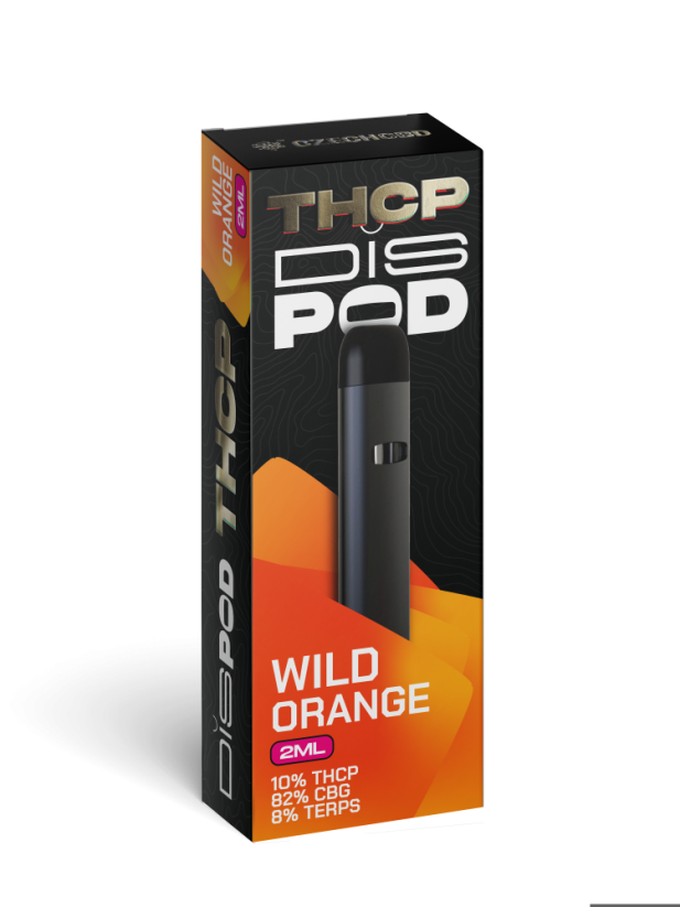 Czech CBD THCP Vape Pen disPOD Wild Orange 10% THCP, 82% CBG, 2 ml