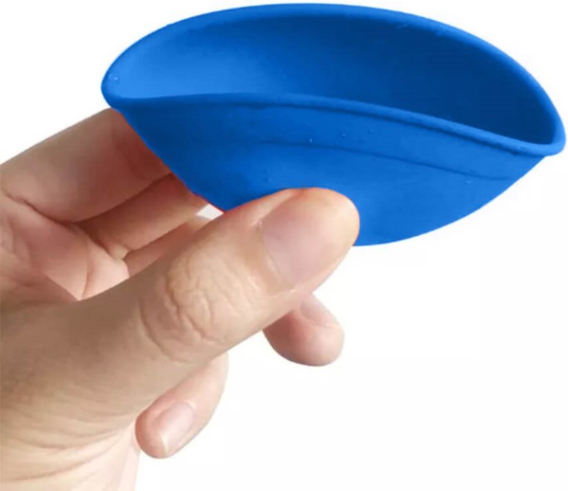 Best Buds Cuenco de silicona de 7 cm, azul con logotipo blanco
