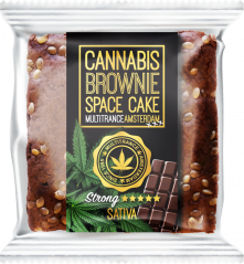 Brownie de Chocolate com Cannabis (Forte Sabor Sativa) - Caixa (24 embalagens)