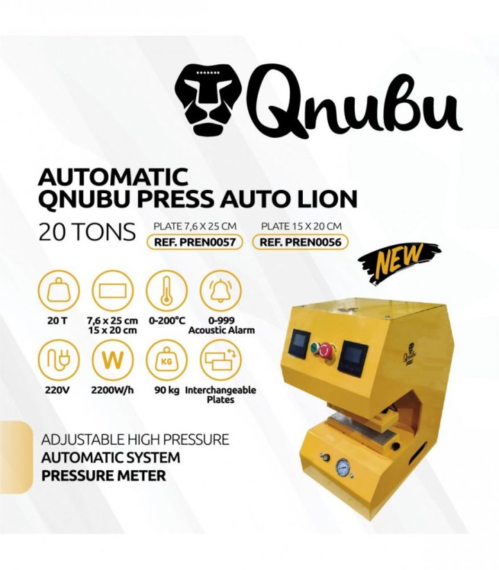 Qnubu Rosin Press automatyczna prasa termiczna do żywicy, powierzchnia 250x76 mm, 20 ton