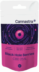 Cannastra CBD Flowers Black Hole Berries, CBD 25 %, 1 g – 100 g