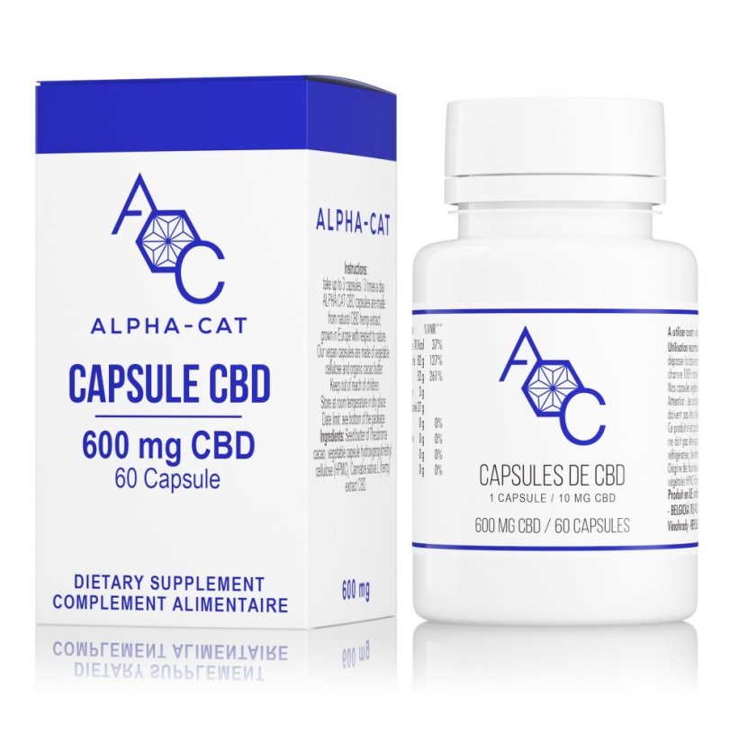 Alpha-CAT Capsule CBD 60x10 mg, 600 mg