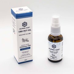 Alpha-Cat CBD purškiamas MCT kokosų aliejus su vanile, 20%, 2000 mg, 30 ml