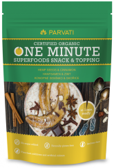 Parvati One Minute Snack & Topping – Hạt gai dầu & quế 300g