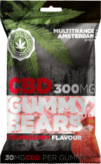 Gumeni medvjedići CBD s okusom jagode (300 mg), 40 vrećica u kartonu
