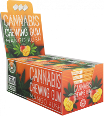 Cannabis Mango kramtomoji guma (36 mg CBD) – ekrano talpykla (24 dėžutės)