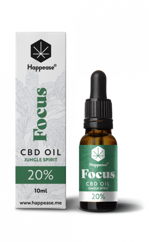 Happease Focus CBD-öl Jungle Spirit, 20% CBD, 2000mg, 10ml