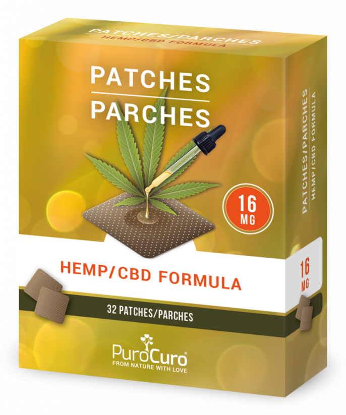 PuroCuro 16 mg Hemp CBD Formula Patches, 32 pcs, 512 mg