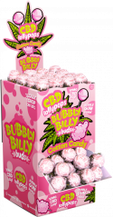 Bubbly Billy Buds 10 mg CBD cukrová vata s žuvačkou vo vnútri – nádoba na displej (100 lízaniek)