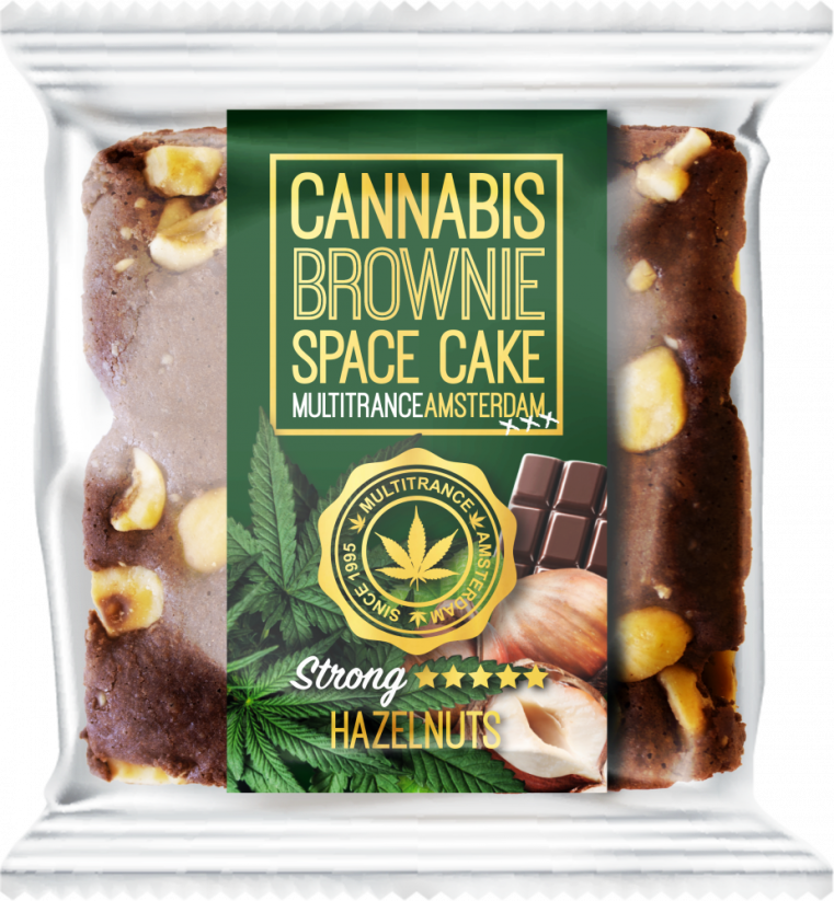 Konopné oříškové brownie (silná příchuť sativa) - karton (24 balení)