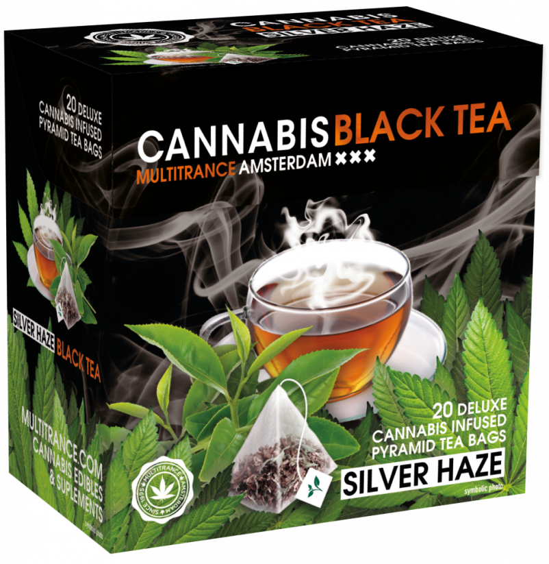 Cannabis Silver HaZe juodoji arbata (20 piramidinių arbatos maišelių dėžutė)