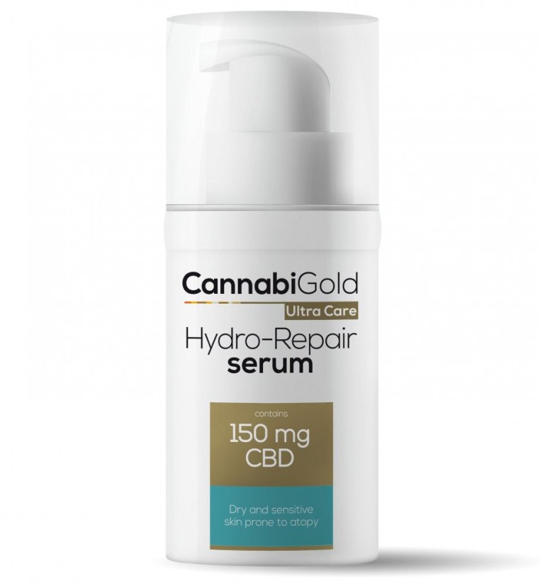 CannabiGold Hydro-Repair serum tal-ġilda xotta CBD 150 mg, 30 ml