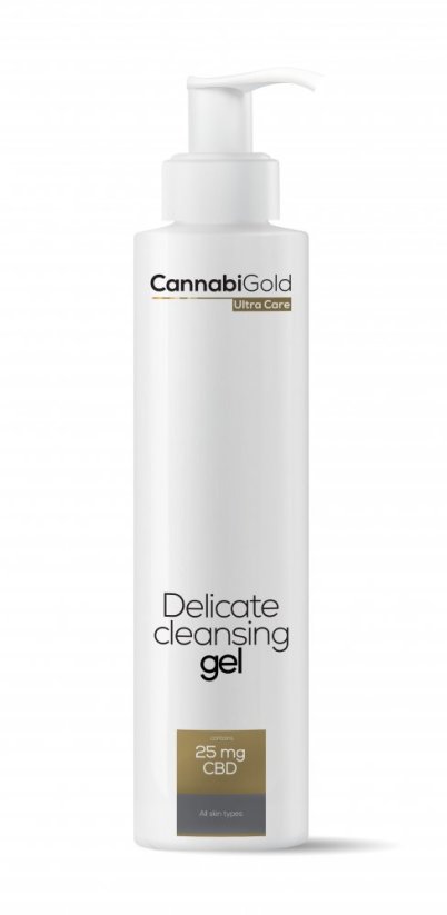 CannabiGold Delikatny Żel myjący – Wszystkie rodzaje skóry, CBD 25 mg, 200 ml