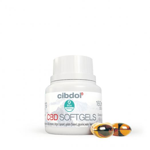 Cibdol Gélules molles de CBD 4% avec Vitamine D3, 60x6,4mg, 384mg