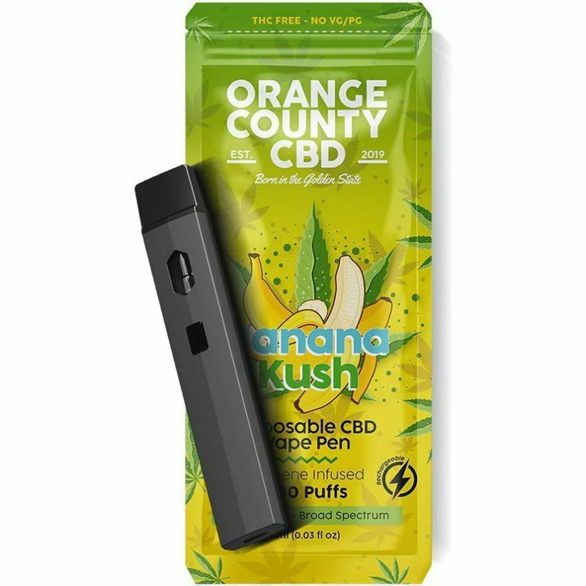 Orange County CBD Vape Pen Banan Kush, 600mg CBD, 1ml