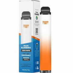 Orange County CBD Vape στυλό Μιάμι Μυρτιλός 3500 Φούσκα, 600 mg CBD, 400 mg CBG, 10 ml