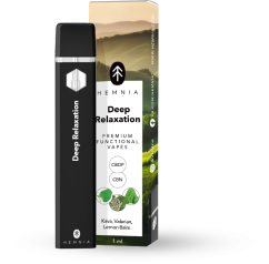 Hemnia Premium Functional CBDP in CBN Vape Pen Deep Relaxation - 5 % CBDP, 90 % CBN, kava, baldrijan, melisa, 1 ml