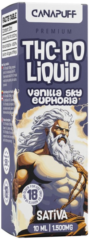 CanaPuff THCPO šķidrā vaniļas debesis Euphoria, 1500 mg, 10 ml