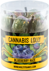 Cannabis Blueberry Haze Lollies – Geschenkdoos (10 Lollies), 24 dozen in karton